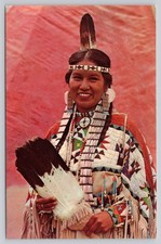 Vintage Photochrome Indian Maiden Native American Postcard by Alpha Photo