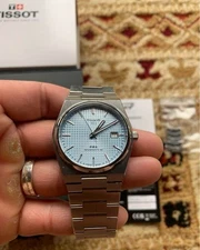 TISSOT PRX Powermatic 80 Ice Blue Wristwatch ELUGS Strap 40mm