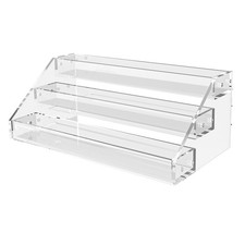 AISIDERK 12" Acrylic Riser, Shelves - 3-Tier Clear Perfume Organizer,Sturdy and