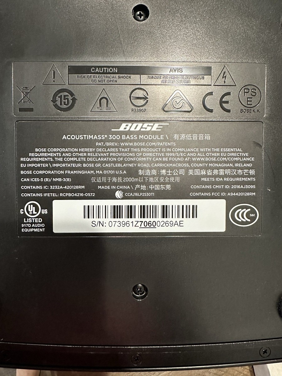 Bose Acoustimass 300 Wireless Bass Module Subwoofer Black W Box