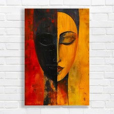 Abstract Face Modern Expressionist Original Canvas Print Large Picture Wall Art