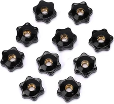 Mozeat Lens 10 Pack 6 Star Knobs 1/4 Inch 20 Female Threaded 1/4“-20, Black 