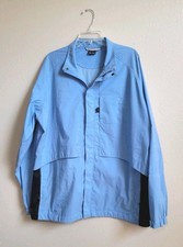Nike Nylon Windbreaker Jacket Full Zip Pockets Light Blue Sz XL