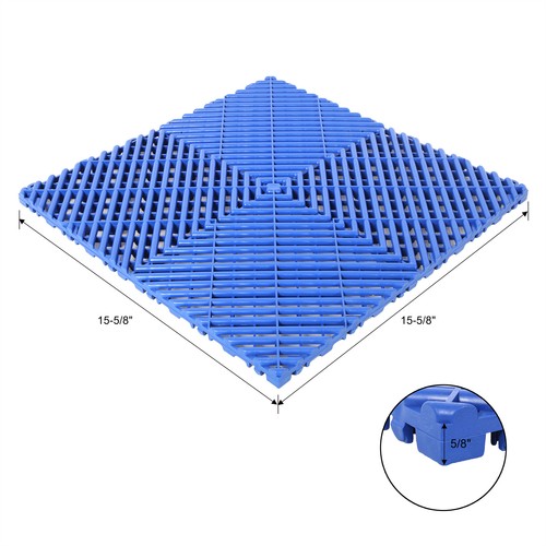 25pcs 15.6x15.6" Plastic Interlocking Modular Garage Flooring Tile Drainage Tile - Afbeelding 27 van 29