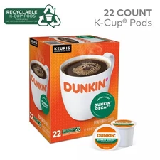 Dunkin' Decaffeinated Coffee K-Cup Pods 88ct | Classic Flavor | Keurig