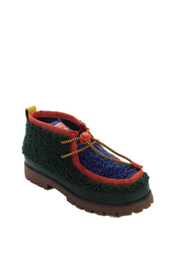 Camper Boys Colorblock Faux Fur Ankle Boots Green Size 30