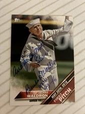 Burke Waldron WW 2 Veteran personalized Autographed Topps Baseball Card