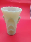 Vintage Anchor Hocking/Fire King Jadite Art Deco Scalloped Bead  Vase Beautiful