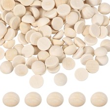 100Pcs Half Wooden Beads 0.6 Inch 15mm Unfinished Wood Balls Wood Color
