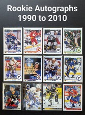 Rookies Autographed Hockey Cards... 1990 to 2010  Upper Deck, OPC, Score, Topps.