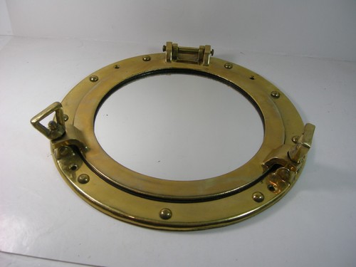 Vintage Brass Porthole Wall Mirror Nautical Cabin Antique Brass Finish Ship Boat - Picture 2 of 5