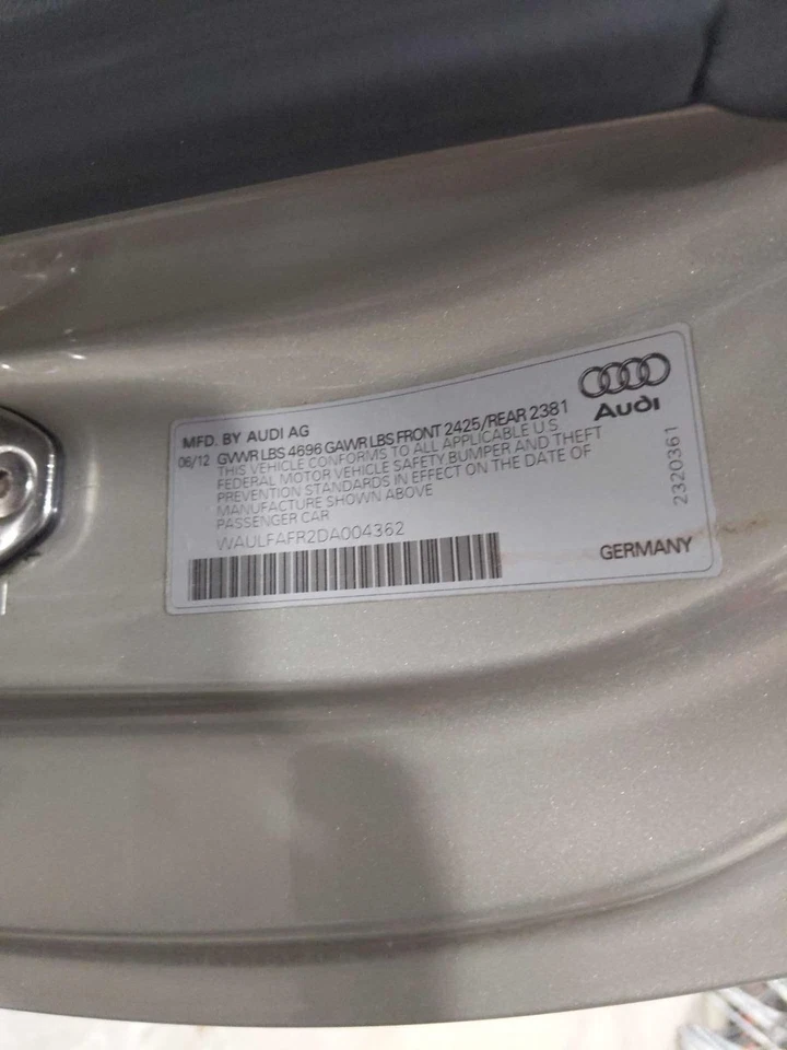 2013 Audi A5 Quattro 2.0L AWD A/T Rear Carrier Differential Assembly 51K 10-17 Foto 2 de 4