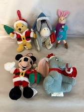 Disney Plush lot ornaments Eeyore, Piglet, Winnie the Pooh, Mickey, Dumbo