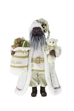 16" Inch Standing Ho Ho Ho African American Black Ethnic Santa Claus Christma...
