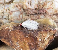 10 Bucktail Treble Hooks Bronze Size 1 White Bucktail w/Red Tag DIY Spinners!!