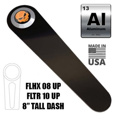 Black Aluminum Dash Insert Chrome Emblem For Harley Touring - Orange G Skull