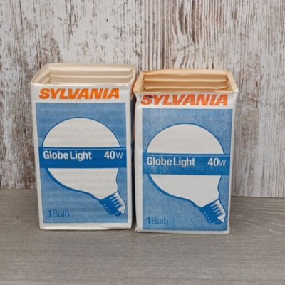 Lot of 2 Sylvania 40W 120V Decorative Globe Light Bulb G25 White Indoor New