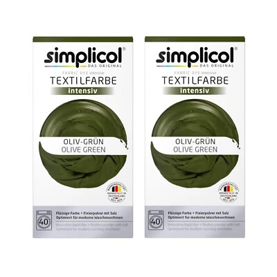 Simplicol Textilfarbe intensiv Oliv-Grün 150g 2er Pack