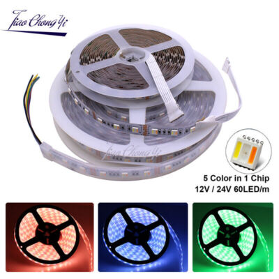 5M RGB+CCT 5 in 1 LED Strip 5050 60led/M DC24V CW+RGB+WW Chips Flexible Strip