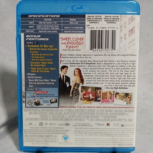 Confessions of a Shopaholic (Blu-ray + Digital Copy, 2009, 2-Disc Set) - Picture 2 of 4