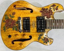 Blueberry Handmade Electric Guitar Floral Seymour Dunc Built to Order in 90 Days