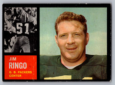 1962 TOPPS #68 JIM RINGO PACKERS SP