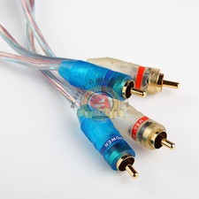20ft Gold Plated 20' RCA Blue Wire No Noise Video 2 Male To Male Stereo Cable