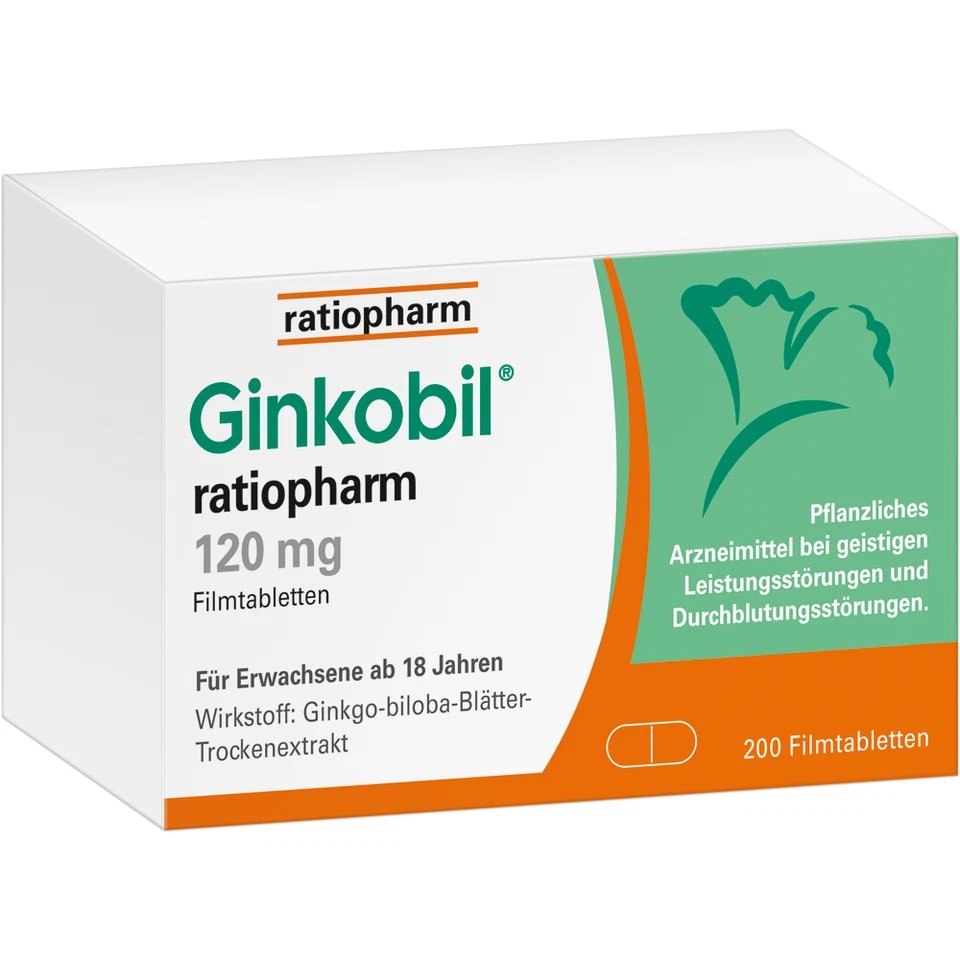 GINKOBIL RATIO 120mg 200 Filmtabletten PZN 17507157 Ratiopharm