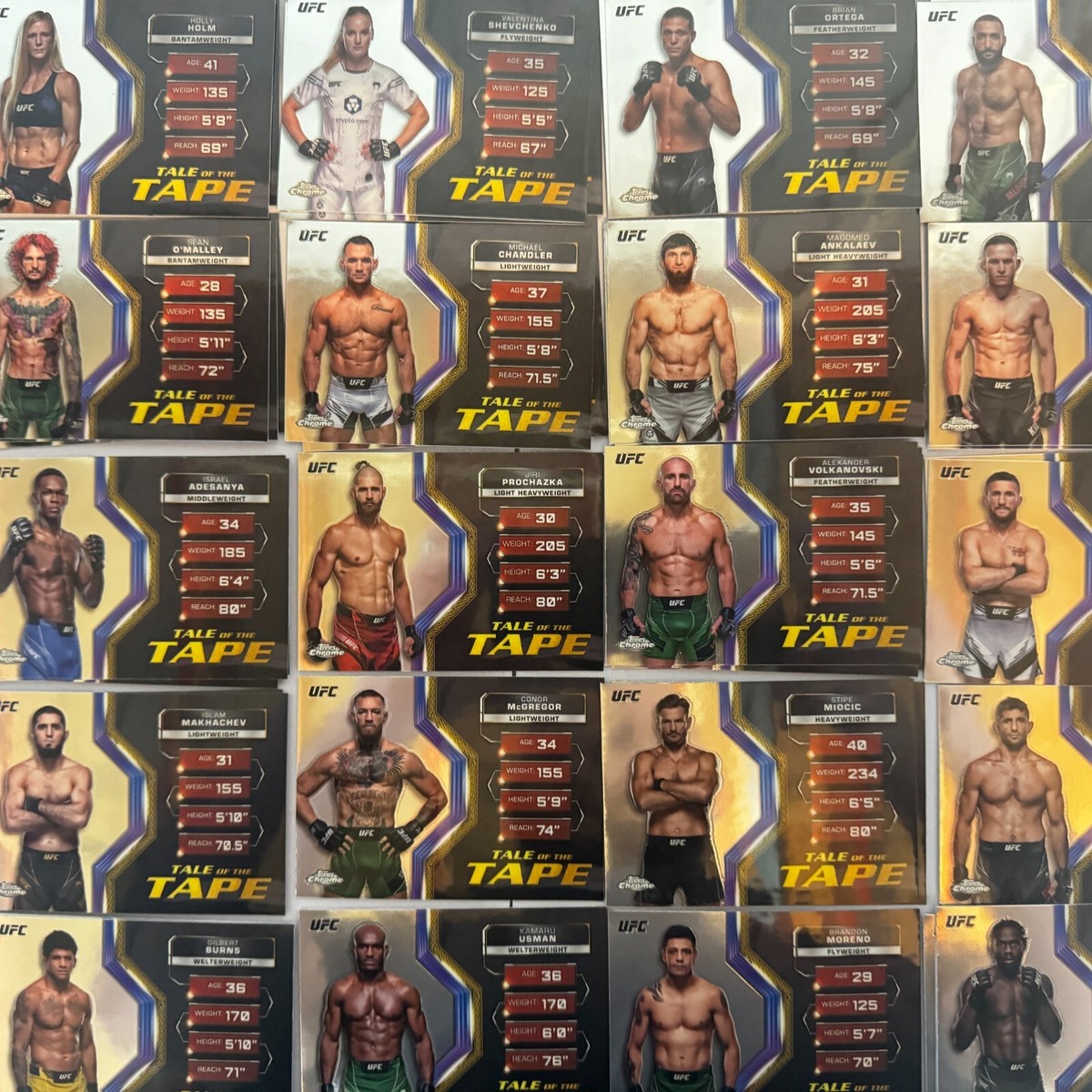 2024 Topps Chrome UFC Tale of the Tape Choose Pick Your Fighter