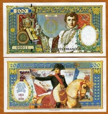 French Empire, 200 Francs, 2021 Private Issue Napoleon Bi-Centennial of death 