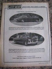 GIPSY MEAD ROLLS-ROYCE AND BENTLEY CAR STOCK LIST 1974 ADVERT A4 SIZE FILE 20