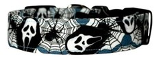 Scream Scary Masks Monster Halloween Dog Collar - Small Mask Version - All Sizes