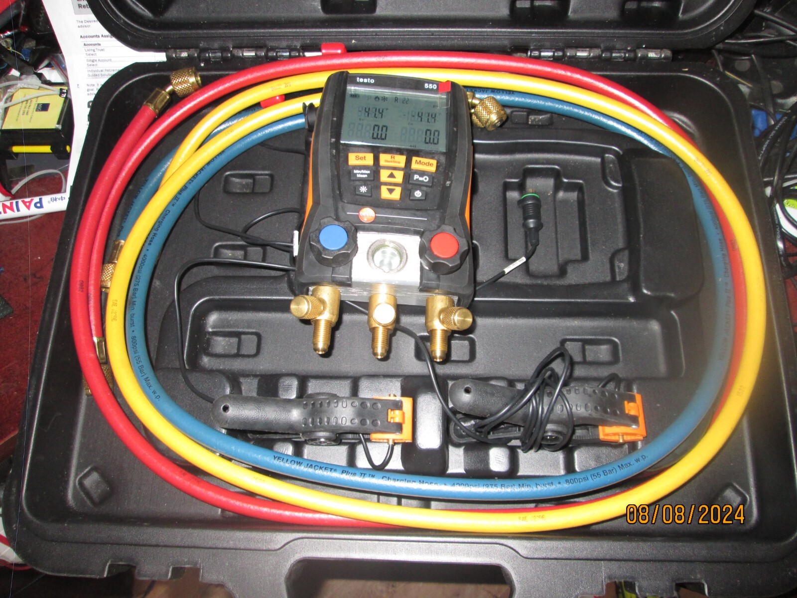 Testo 550 AC Basic Kit Smart Digital Manifold W/fixed Cable Tempprobes