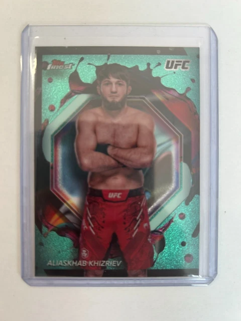 72 TOPPS FINEST UFC 2024 ALIASKHAB KHIZRIEV  AQUA GLITTER REFRACTOR .