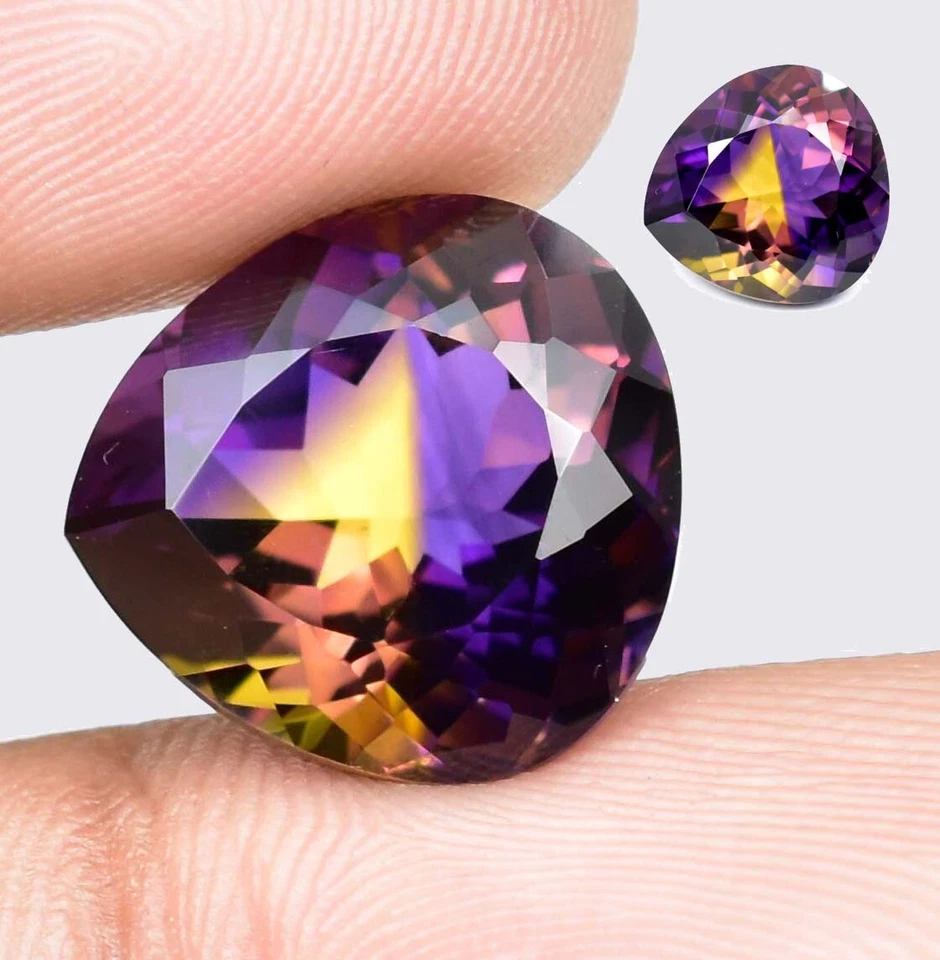 1 Pair 6 x 6 MM Natural Bi-Color Bolivia Ametrine Untreated Gemstone Certified - Image 3 of 4