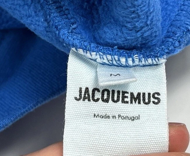 FELPA CON CAPPUCCIO JACQUEMUS BLU STAMPA LOGO BOXY FIT TAGLIA: M