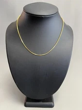 SHARP!! STAMPED 18K GOLD FILLED 1.6mm BOX CHAIN 16" LONG FITS PENDANT NECKLACE