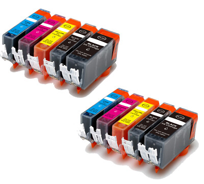 10-Pack Ink Cartridges For Canon PIXMA MX860 & MX870 - PGI-220 Black, CLI-221 Color