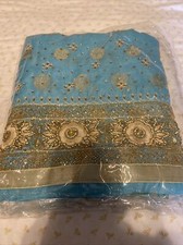 pakistani indian wedding party dress.light blue.Unstitch have beautiful Work.