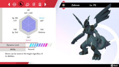 SHINY ZEKROM ✨ BATTLE READY / UNTOUCHED ⚡ 6IV + EV ⚡ Pokemon Sword & Shield