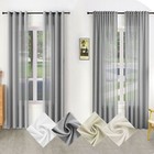 Gardine Halbtransparent Vorhang mit Ösen/Kräuselband Fenstergardine Leinenoptik