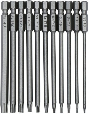 11 Piece Torx Head Screwdriver Bit Set, Magnetic 1/4 Inch Hex Shank S2 Steel 3 I