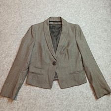 windsor. Womens Blazer Jacket Size 38 - M Grey Wool Formal Career Office Medium