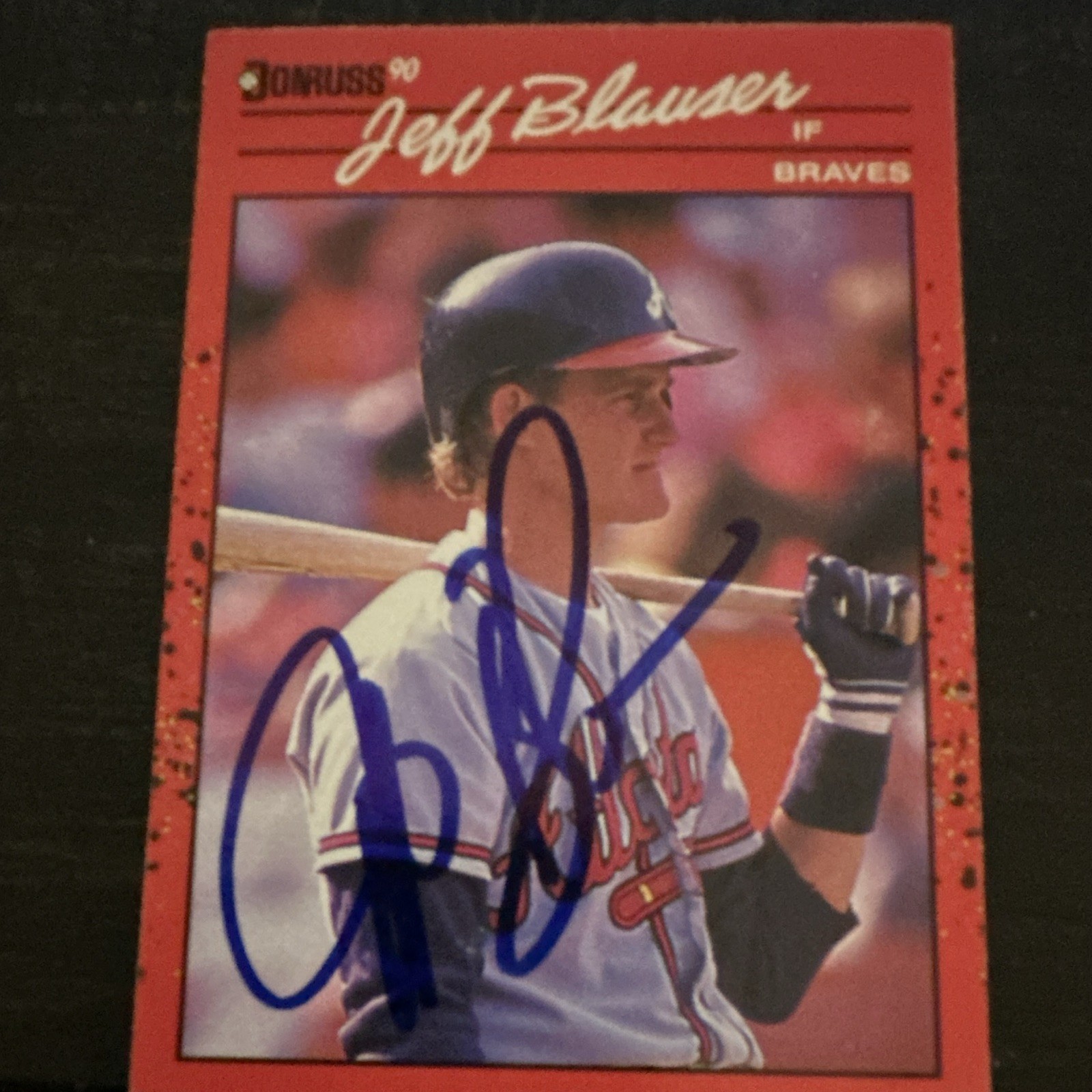 Donruss 1990 Jeff Blauser #271 Atlanta Braves Hard Signed Autographed Card