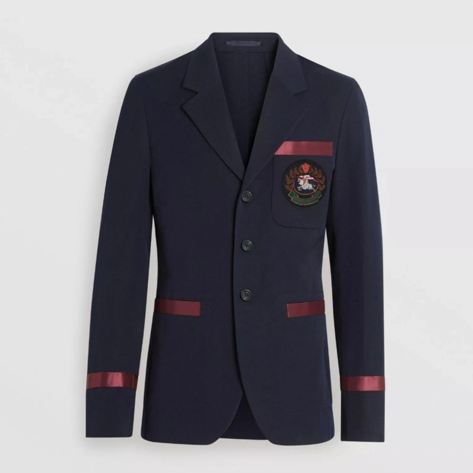 Burberry Uomo Lana Cappotto Sportivo Giacca Crest Blazer Lingotto Medaglione Taglia 50S