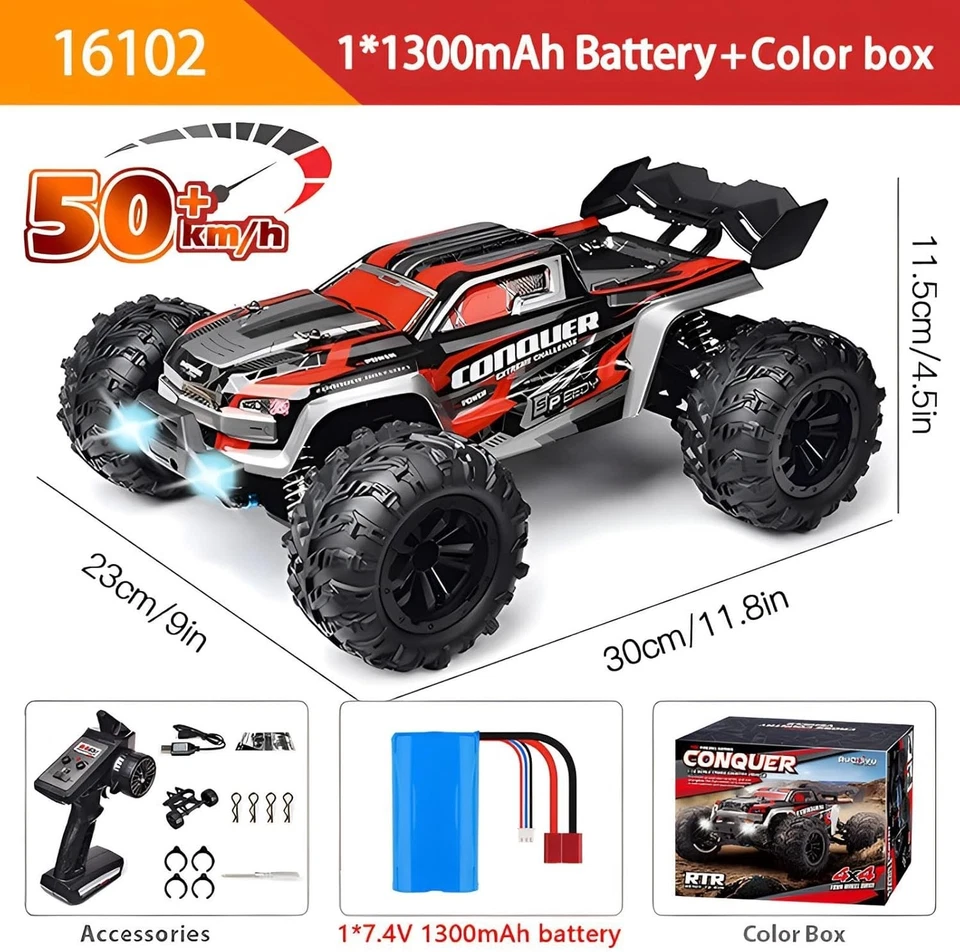 1/14 Brushless RC Autos für Erwachsene schnell 60+ mph, RC Trucks 4x4 Offroad - Bild 2 von 4