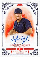 Hayden Wesneski signed baseball card (New York Yankees) 2022 Onyx Rookie #VAHW