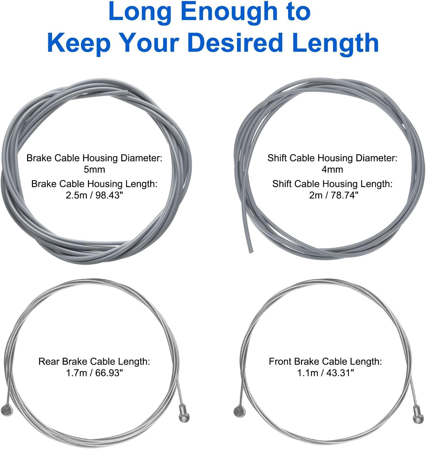 Universal Bicycle Brake and Shift Cable Housing Set for Road and Mountain Bikes