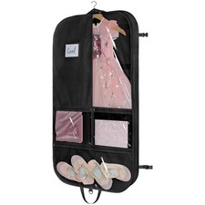 40 Inch Dance Costume Garment Bags for Dancers, 3 Medium Clear Zipper Pockets...