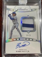 Bobby Witt Jr. 19/25 2024 Panini Flawless Holo Silver Patch Auto On Card Royals